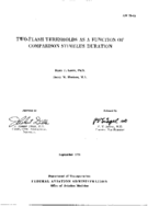 Twoflash thresholds as a function of comparison stimulus duration