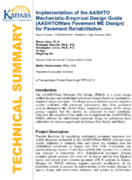 Implementation of the AASHTO MechanisticEmpirical Design Guide AASHTOWare Pavement ME Design for Pavement Rehabilitation Technical Summary