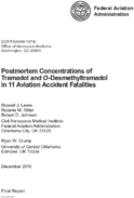 Postmortem Concentrations of Tramadol and Odesmethyltramadol in 11 Aviation Accident Fatalities