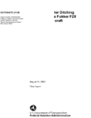 LSDYNA Water Ditching Simulation of a Fokker F28 Fellowship Aircraft