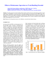 Effects of Maintenance Operations on Track Buckling Potential