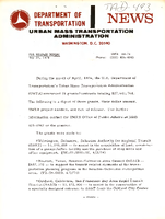 Department of Transportation News Urban Mass Transportation Administration UMTA 6874