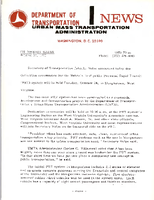 Department of Transportation News Urban Mass Transportation Administration UMTA 7285