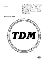 A Guidance Manual For Implementing Effective Employer Based Travel Demand Management Programs