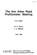 The Ann Arbor Road Profilometer Meeting
