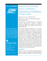 Impact of Environmental Factors on Pavement Performance in The Absence of Heavy Loads TechBrief