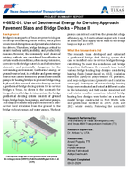 Use of Geothermal Energy for DeIcing Approach Pavement Slabs and Bridge Decks  Phase II Project Summary Report