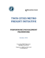 Twin Cities Metro Freight Initiative  Performance Management Framework