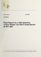 Final report of a 1995 Solectria 4door sedan into flat frontal barrier at 481 kph