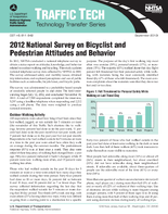 2012 National Survey on Bicyclist and Pedestrian Attitudes and Behavior Traffic Tech Technology Transfer Series