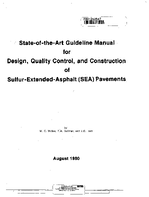 StateofThe Art Guideline Manual for Design Quality Control and Construction of SulfurExtendedAsphalt Sea Pavements