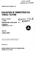 Evaluation of Nondestructive Tensile Testing