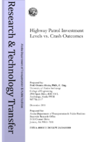 Highway Patrol Investment Levels vs Crash Outcomes