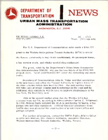 Department of Transportation News Urban Mass Transportation Administration DOT 17171