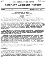 Investigation of Aircraft Accident BEECHCRAFT TRAVEL AIR NEAR LITTLE ROCK ARKANSAS 19580722