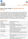 Pasco County Florida Multimodal Mobility Fee Program