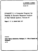 DYNALIST II  A Computer Program for Stability and Dynamic Response Analysis of Rail Vehicle Systems  Volume 3 Technical Report Addendum