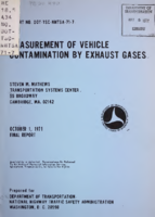 Measurement of Vehicle Contamination by Exhaust Gases 1971