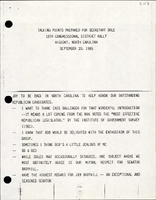 Talking Points Prepared for Secretary Dole 10th Congressional District Rally