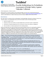 TechBrief Possible Methodology for Probabilistic Assessment of Bridge Safety Against Vehicular Collisions