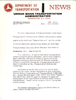 Department of Transportation News Urban Mass Transportation Administration UMTA 7074