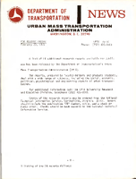 Department of Transportation News Urban Mass Transportation Administration UMTA 7614