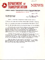 Department of Transportation News Urban Mass Transportation Administration DOT 7669