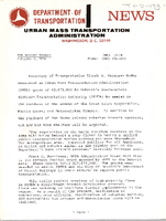 Department of Transportation News Urban Mass Transportation Administration UMTA 1974