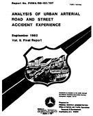 Analysis of Urban Arterial Road and Street Accident Experience Volume II  Final Report