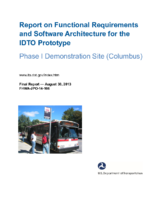 Report on functional requirements and software architecture for the IDTO prototype  phase I demonstration site Columbus