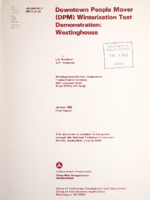 Downtown People Mover DPM Winterization Test Demonstration Westinghouse