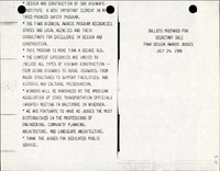 Bullets Prepared for Secretary Dole FHWA Design Awards Judges