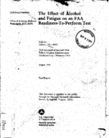 The Effect of Alcohol and Fatigue on an FAA ReadinesstoPerform Test