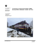 Train Energy and Dynamics Simulator TEDS Revenue Service Validation Volume I Unit Train