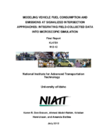 Modeling vehicle fuel consumption and emissions at signalized intersection approaches  integrating fieldcollected data into microscopic simulation