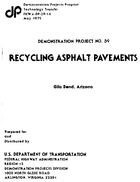 Pavement Recycling Project Demo Project 39 NEEP 22 I 8276 Yuma County Line  Gila Bend