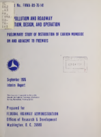 Air pollution and roadway location design and operation  preliminary study of distribution of carbon monoxide on and adjacent to freeways  interim report
