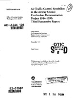 Air Traffic Control Specialists in the Airway Science Curriculum Demonstration Project 19841990 Third Summative Report