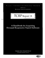 A Handbook For Acquiring DemandResponsive Transit Software Tcrp Report 18