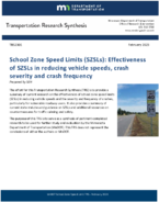 School Zone Speed Limits SZLSs Transportation Research Synthesis