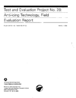 Test and Evaluation Project No 28 Antiicing Technology Field Evaluation Report