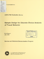 Sample Design for Discrete Choice Analysis of Travel Behavior The State of the Art