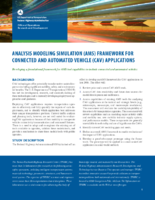 Analysis Modeling Simulation AMS Framework for Connected and Automated Vehicle CAV Applications  fact sheet