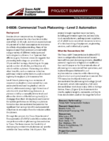 Commercial Truck Platooning  Level 2 Automation Project Summary
