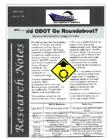 Research notes  should ODOT go roundabout  intersection control by going in circles