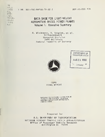 Data Base for LightWeight Automotive Diesel Power Plants Volume I Executive Summary