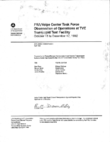FRAVolpe Center task force observation of operations at TVE Transrapid test facility  October 15 to December 17 1992