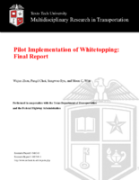 Pilot Implementation of Whitetopping  Final Report
