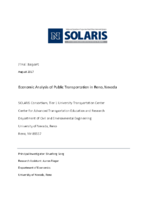 Economic analysis of public transportation in Reno Nevada  final report