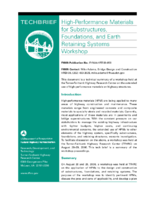 HighPerformance Materials for Substructures Foundations and Earth Retaining Systems Workshop  techbrief